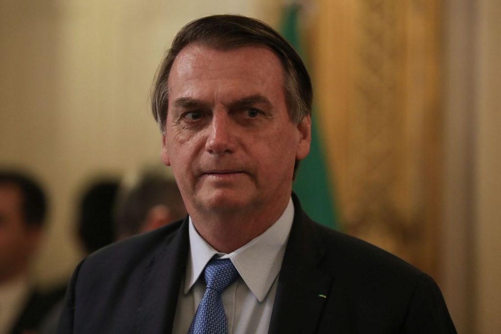 O presidente Jair Bolsonaro durante reunião ampliada com o presidente da Argentina, Mauricio Macri.