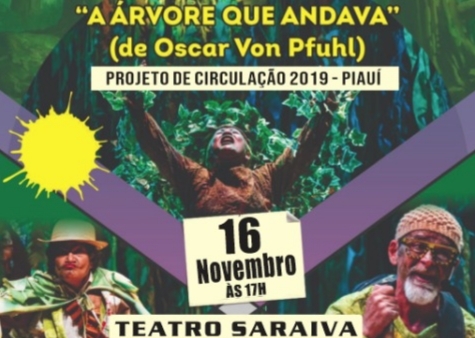 Espetáculo “A árvore que andava” será encenado sábado (16) no Teatro Saraiva