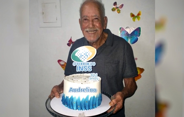 Em Goiás, idoso comemora 121 anos com bolo temático: “O terror do INSS”