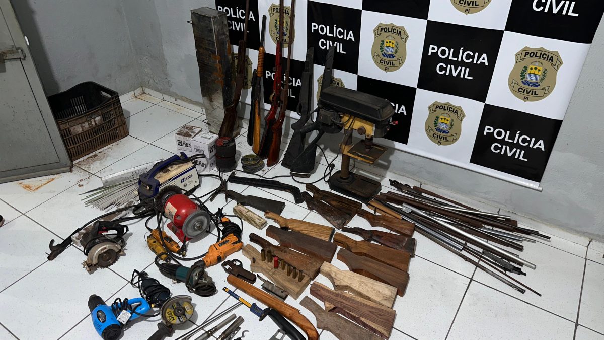 Oficina clandestina de armas é descoberta na zona rural de Cocal