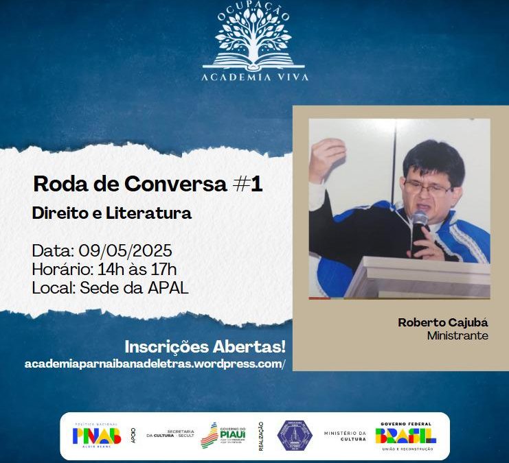 Roda de conversa une direito e literatura em evento na Academia Parnaibana de Letras
