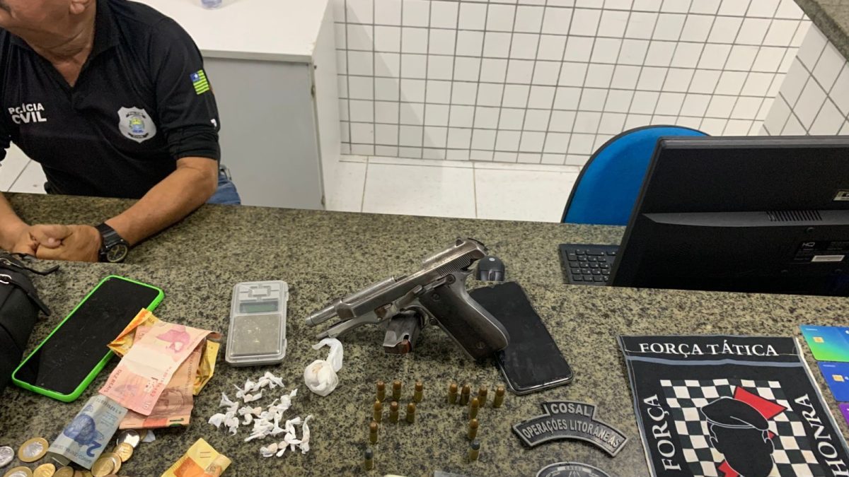Homem é preso por tráfico de drogas e porte ilegal de arma de fogo de uso restrito em Ilha Grande