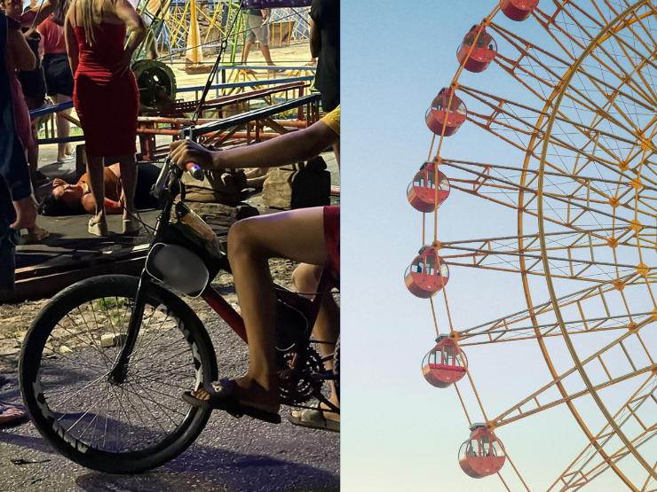 Queda de roda-gigante deixa mulher gravemente ferida em parque em Cocal