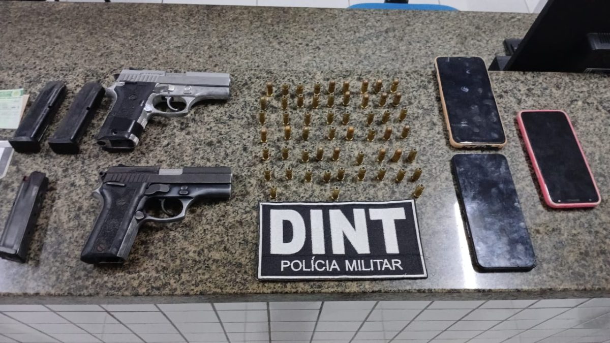 Dupla é presa com armas, munições e celulares roubados na zona rural de Luís Correia