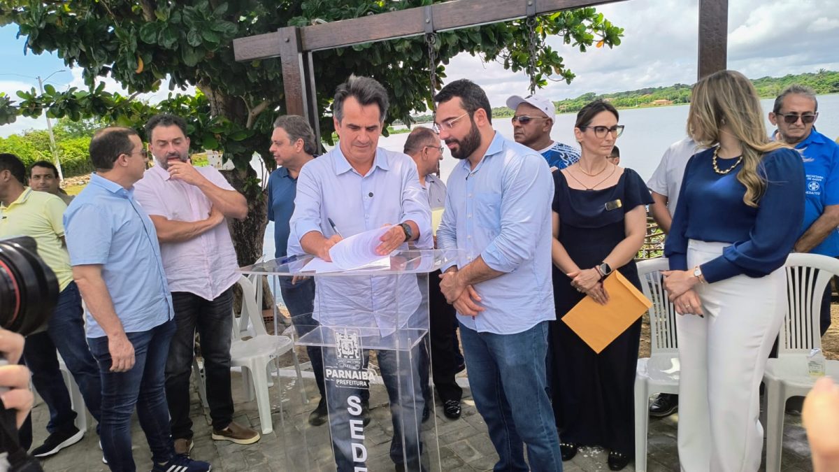 Ciro Nogueira e Francisco Emanuel assinam ordem de serviço para urbanização da Lagoa do Bebedouro em Parnaíba