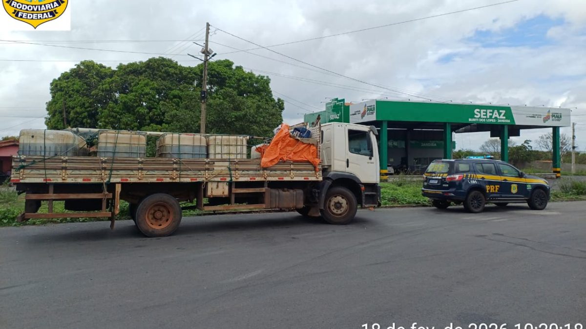 1,5 toneladas de tilápia são apreendidas em recipientes de produto químico na BR-343