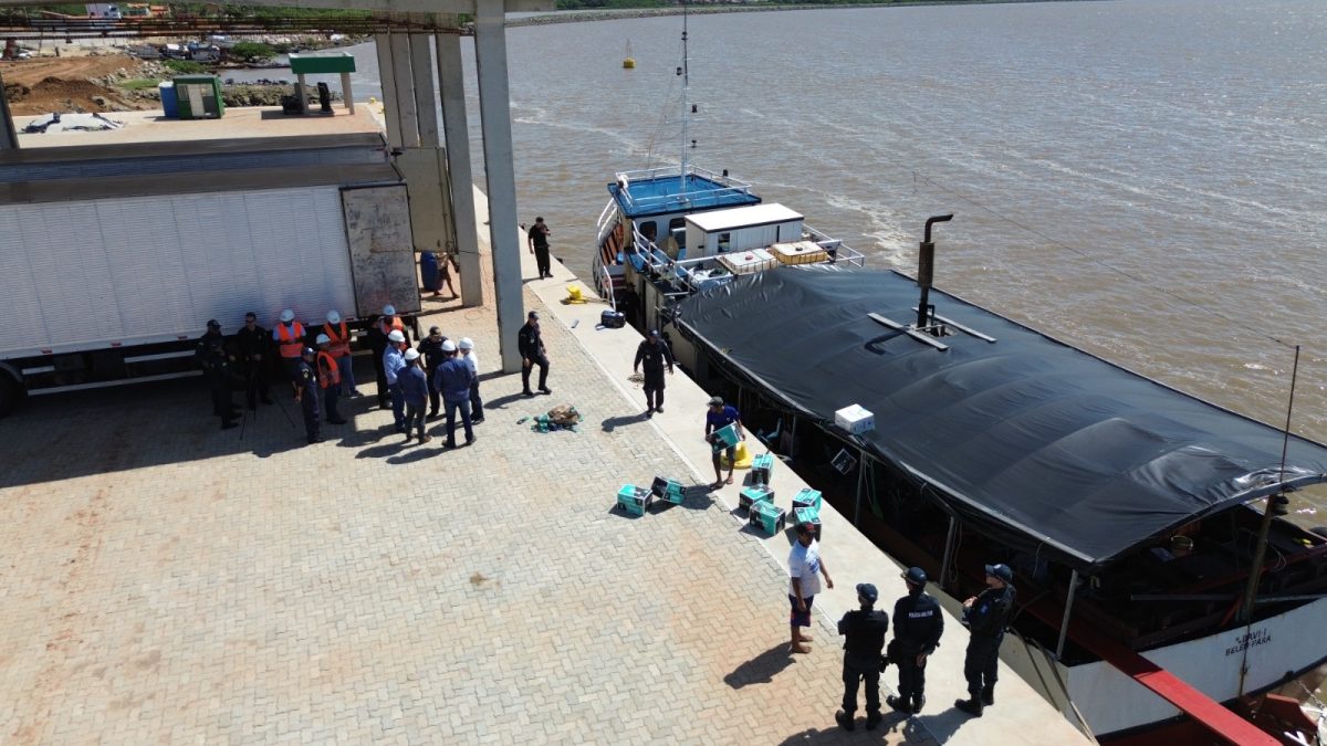 Carga de contrabando apreendida pela Polícia Federal chega ao Porto de Luís Correia