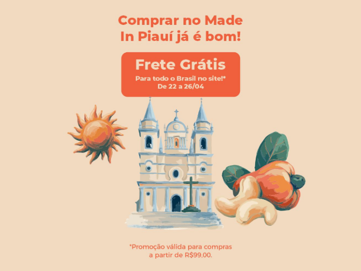 Plataforma Made In Piauí lança frete grátis e amplia alcance de produtos piauienses