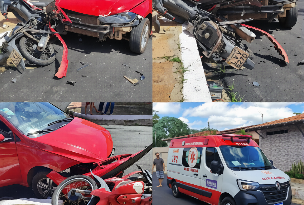 Motociclista é entubado após grave colisão com carro no Centro de Parnaíba