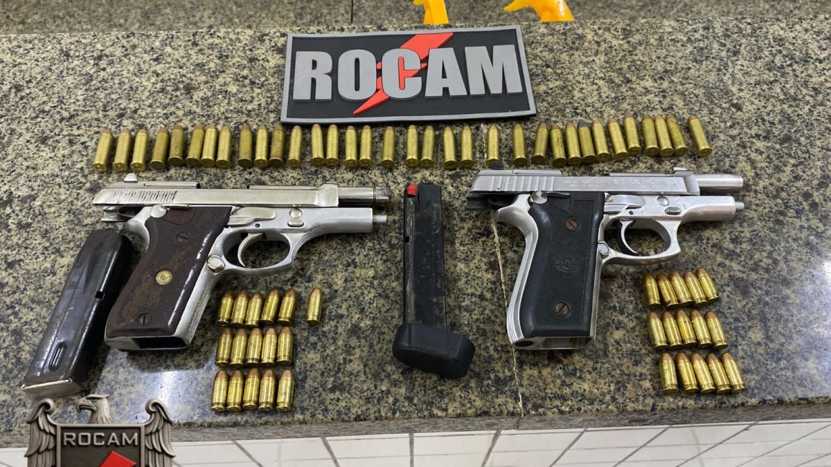 Homem é abordado pela PM com duas armas de fogo e dezenas de munições no Alto Santa Maria