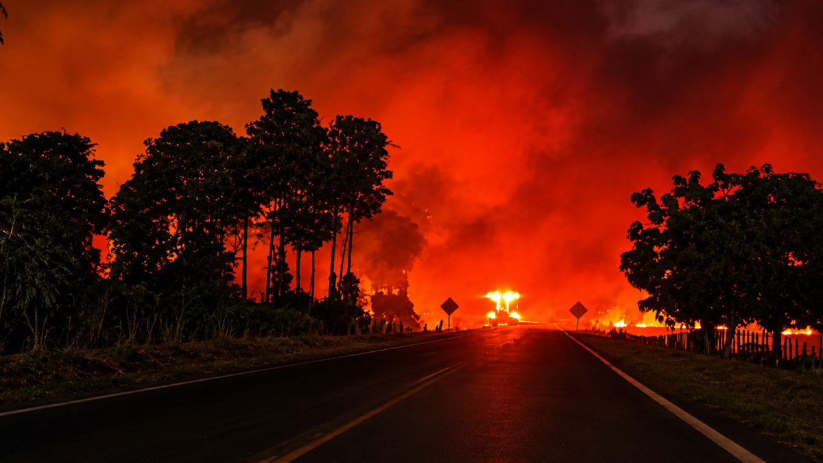 Incêndio atinge extensa área de vegetação no Bebedouro e fumaça chega a outros bairros de Parnaíba